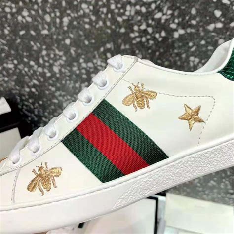 gucci sneakers bee and stars|gucci ace bee embroidered sneakers.